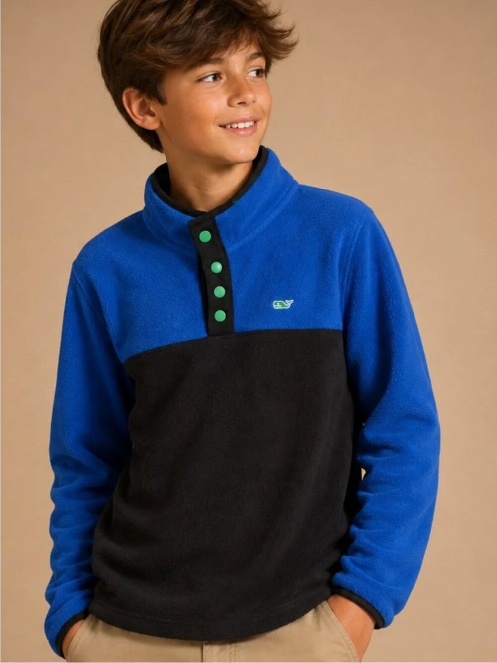Vineyard Vines Maritime Blue Snap Pullover Sz S(8-10) kids